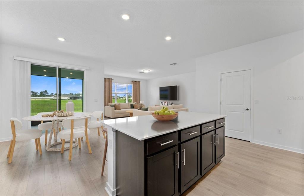 This graphic displays options for cabinet colors, flooring, carpeting, and countertop materials for a home — 4278 OBSIDIAN DRIVE, SPRING HILL, FL