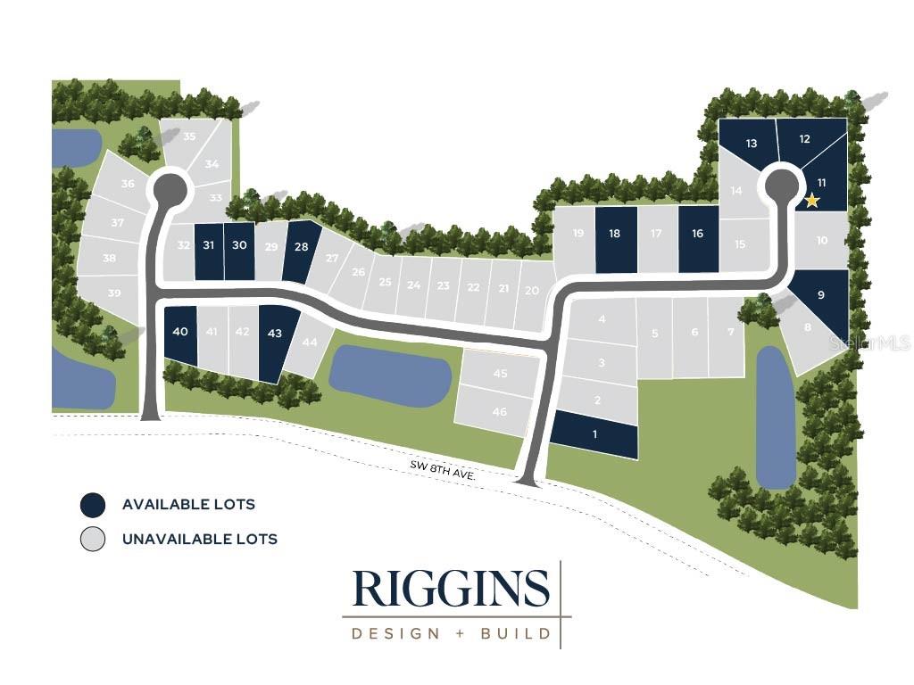 This is a site map showing available and sold residential lots in a housing development — 608 SW 139TH COURT, NEWBERRY, FL