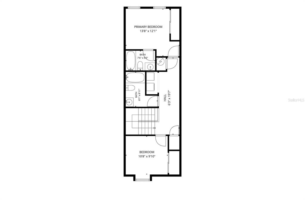 This is a floor plan showing the layout of a two-bedroom, two-bathroom residential unit — 2685 ANDROS LANE, KISSIMMEE, FL