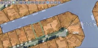 This is a satellite map view showing a residential lot highlighted within a waterfront neighborhood — 15 CEDARDALE COURT, PALM COAST, FL