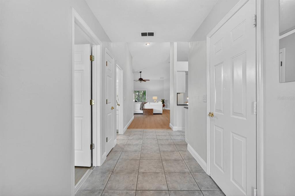 This is a floor plan of a single-story house with three bedrooms and a garage — 129 GREY DAPPLE WAY, ORMOND BEACH, FL
