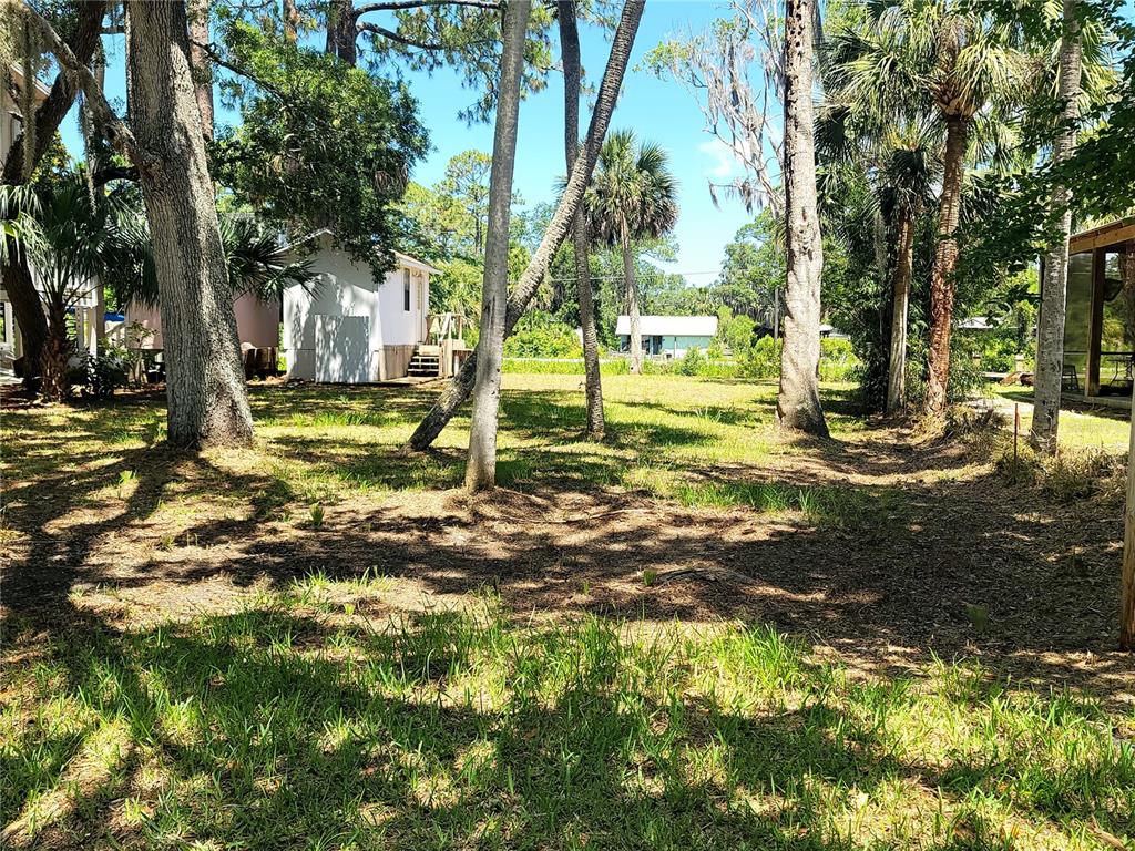 A grassy, tree-filled lot features a small white building in the background — 000 SE 245TH STREET, SUWANNEE, FL