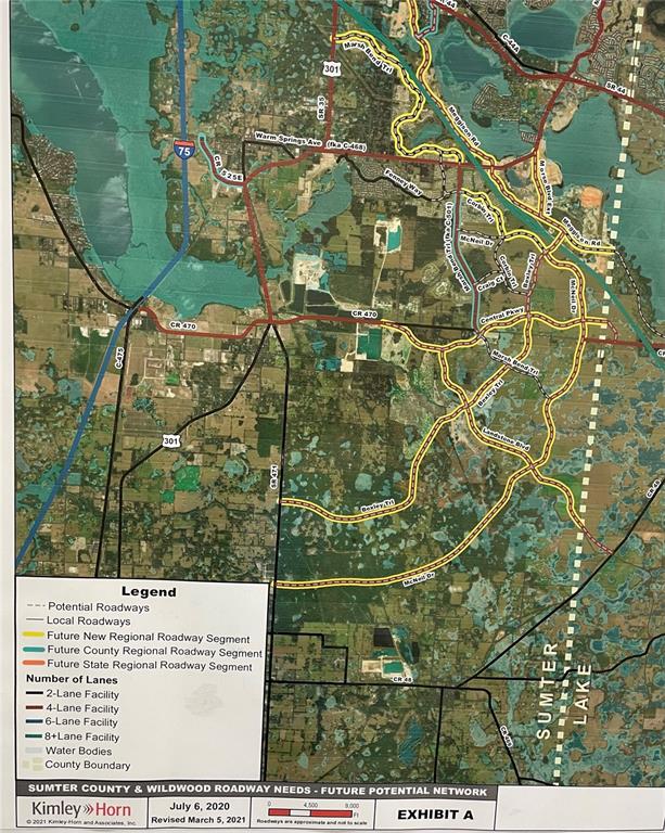 This is a map showing the future potential roadway network in Sumter County and Wildwood — 3422 SR 471, SUMTERVILLE, FL