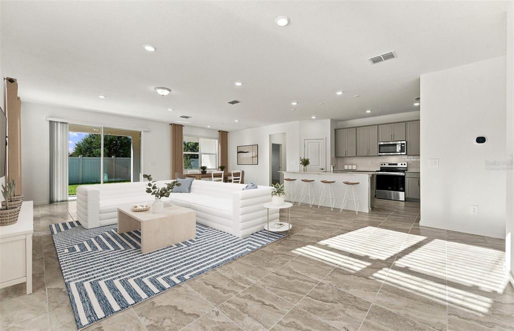 This image displays a design board for a home interior package featuring neutral-toned finishes — 11116 SYCAMORE GLEN LOOP, THONOTOSASSA, FL