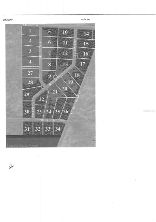 This image is a plat map showing the layout of numbered land lots and streets — 00 SE 139TH TERR LOT 11, MORRISTON, FL