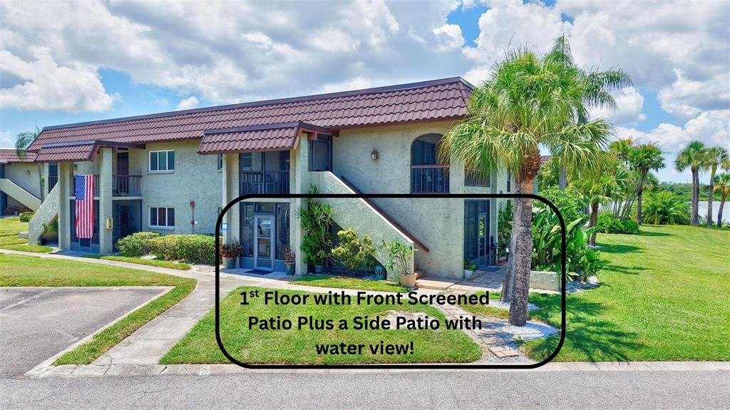 An aerial view shows a waterfront complex with a red location pin on a building — 1001 S BAYSHORE BOULEVARD UNIT 101, SAFETY HARBOR, FL