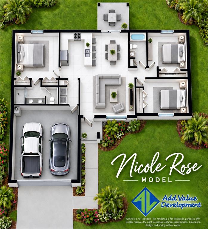 The exterior of a single-story house features a gray stucco finish and a covered patio — 1808 NE 44TH STREET, CAPE CORAL, FL
