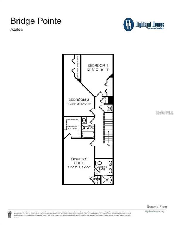 This is a floor plan for the second level of a residential home — 370 CHESAPEAKE DRIVE, ST CLOUD, FL