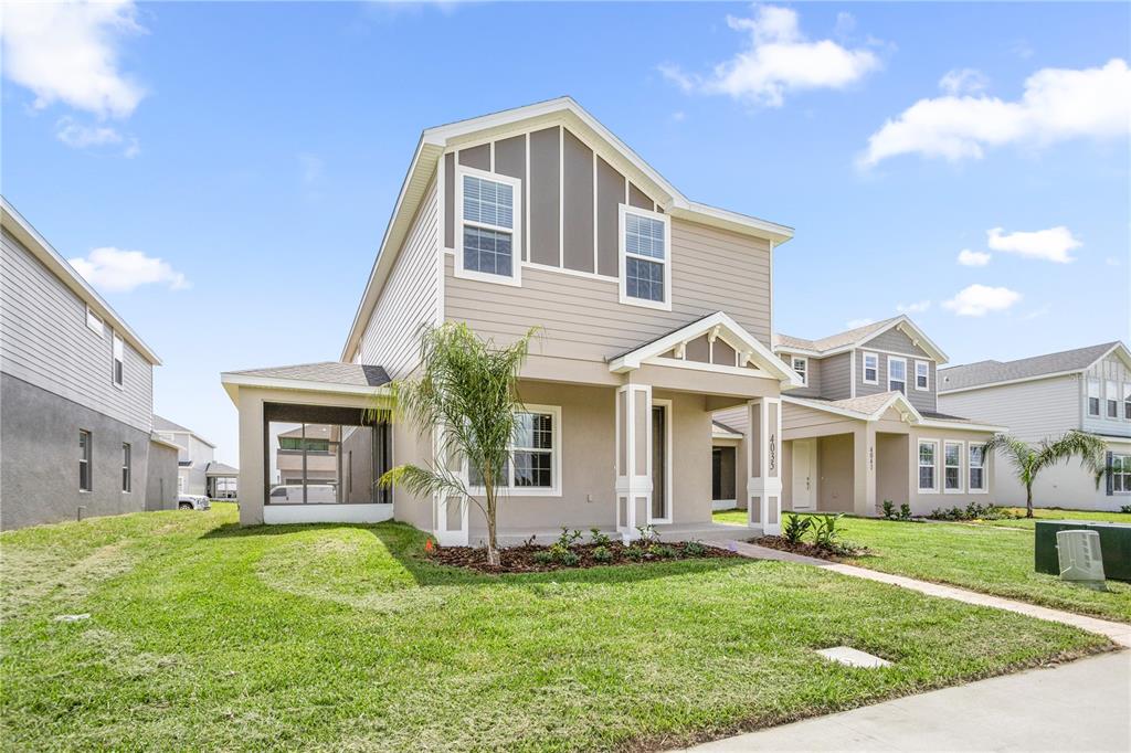 This is a floor plan for the first level of a Highland Homes residential property — 4035 KINDLING WOOD WAY, ST CLOUD, FL