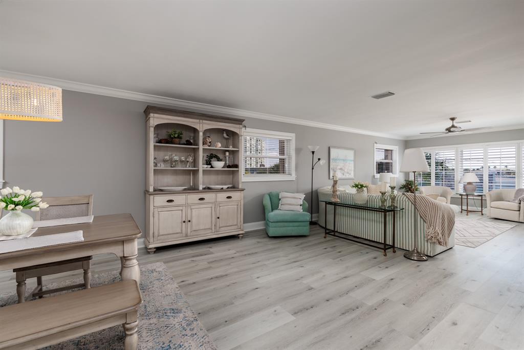 This is a floor plan for a home with two bedrooms, two bathrooms, and an open-concept living area — 6161 GULF WINDS DRIVE UNIT 338, ST PETE BEACH, FL