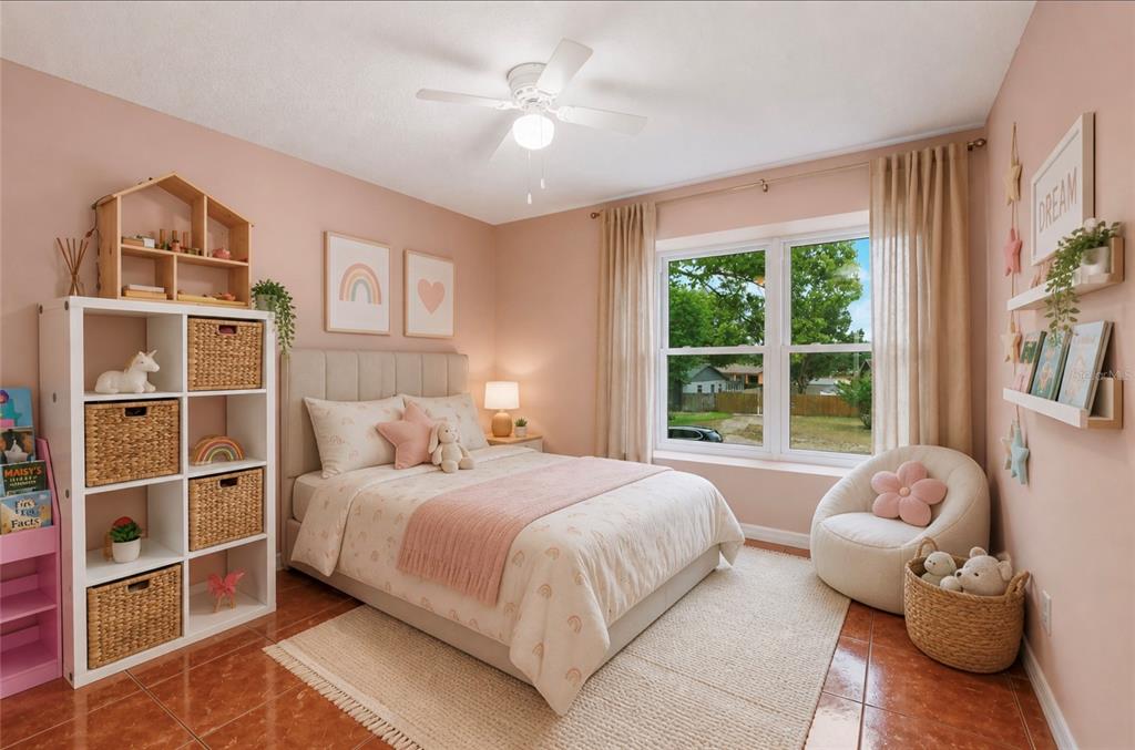 A spacious living area features light-colored tile flooring, a vaulted ceiling, and a black piano — 1304 ORTEGA STREET, WINTER SPRINGS, FL