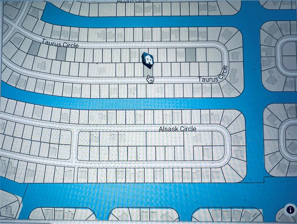This is a map showing residential property lots along Taurus Circle and Alsask Circle — 15025 TAURUS CIRCLE, PORT CHARLOTTE, FL