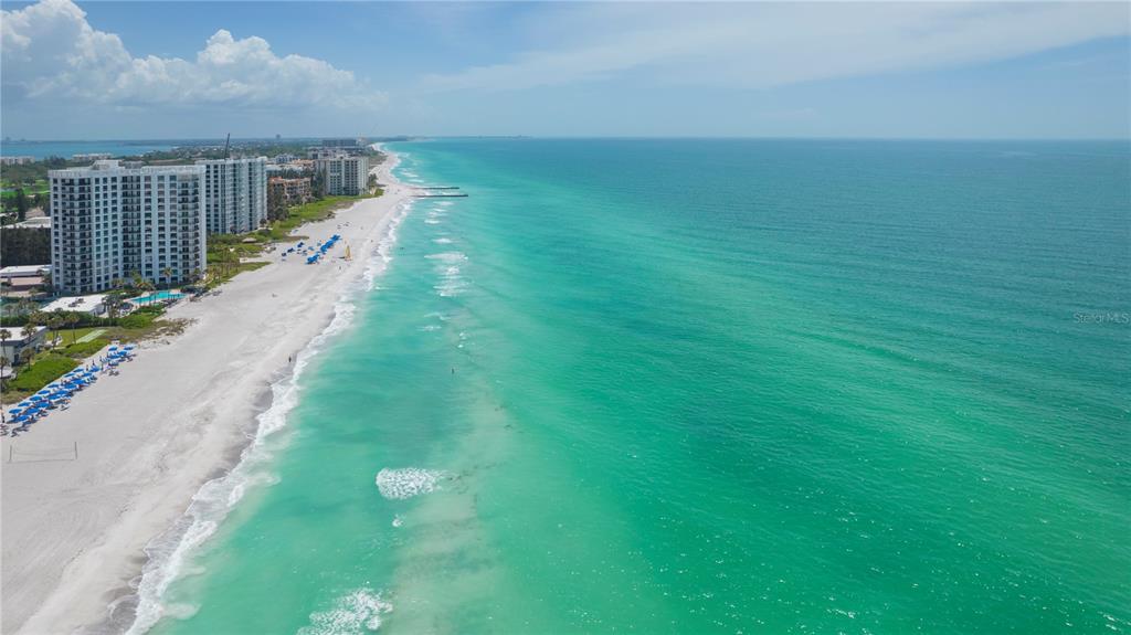 A paved driveway leads to the entrance of a multi-story apartment building with palm trees — 2675 GULF OF MEXICO DRIVE UNIT 204, LONGBOAT KEY, FL