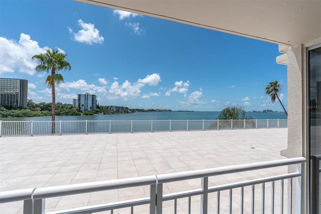 A palm tree and two pine trees stand before a vibrant sunset over the water — 100 PIERCE STREET UNIT 305, CLEARWATER, FL