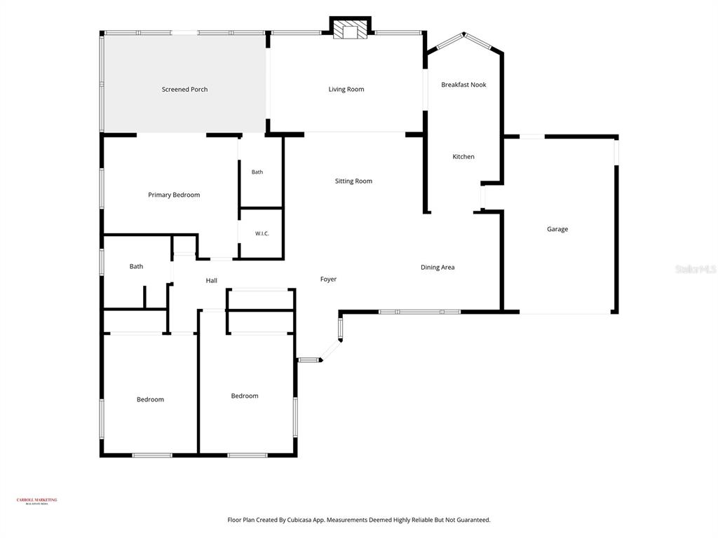 This is a floor plan of a single-story house with three bedrooms and a garage — 14006 81ST AVENUE, SEMINOLE, FL