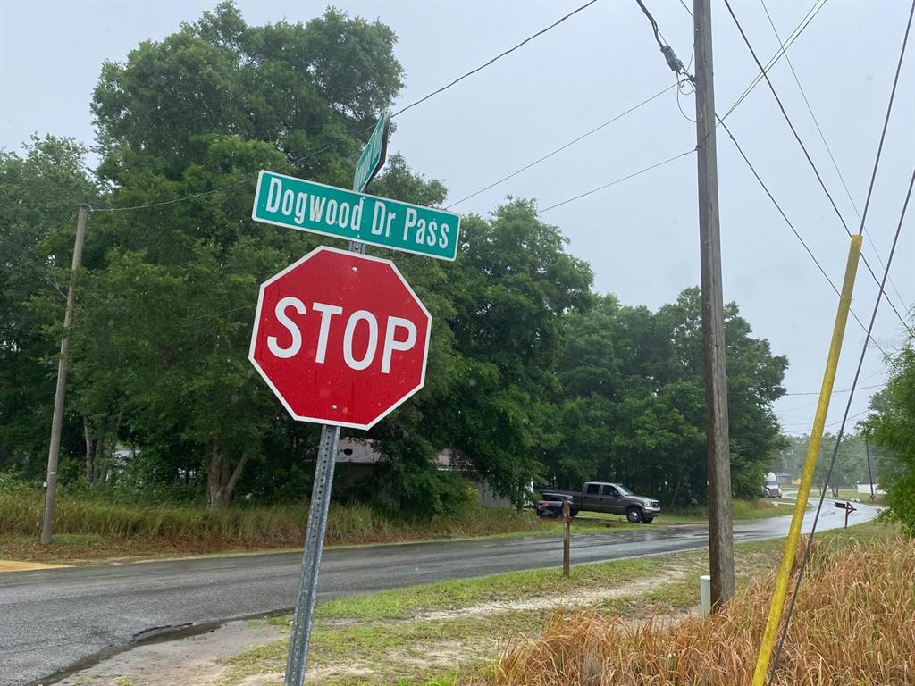 A stop sign and a street sign labeled Dogwood Dr Pass stand beside a paved road — TBD DOGWOOD DRIVE PASS, OCALA, FL