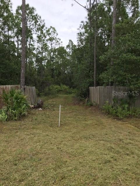 A grassy path leads between two wooden fences into a wooded area — 2180 S US-1, BUNNELL, FL