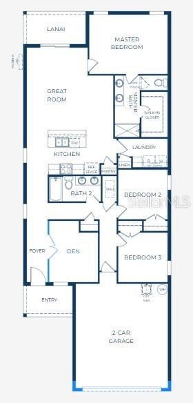 This is a floor plan for a single-story house with three bedrooms and a garage — 25248 CALUSA DRIVE, PUNTA GORDA, FL