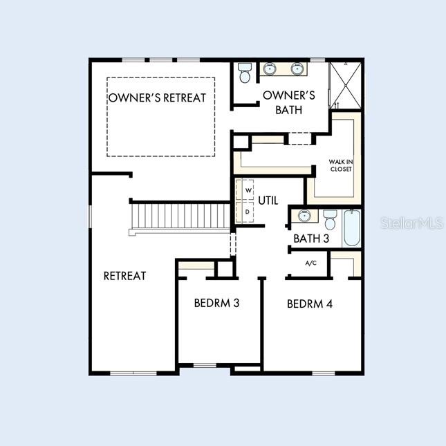 This is a floor plan of a house's second level featuring four bedrooms and three bathrooms — 2835 SOLETA VIEW, ODESSA, FL