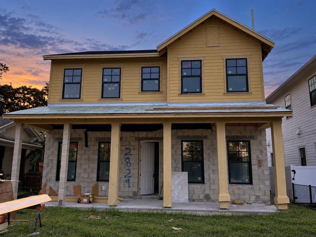 An exterior view of a residential construction site featuring concrete block walls and vertical columns — 2829 4TH AVENUE N, ST PETERSBURG, FL