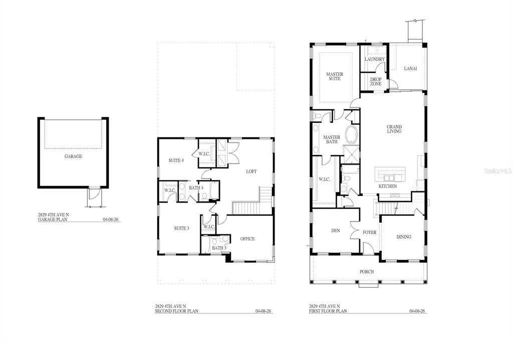 This is a graphic rendering showing the address and the builder's logo — 2829 4TH AVENUE N, ST PETERSBURG, FL