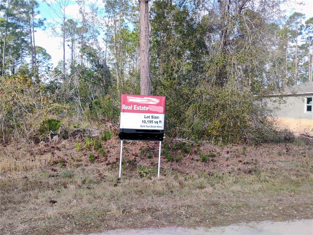 A real estate sign stands in front of a wooded, undeveloped residential lot — 4217 GERONA AVENUE, SEBRING, FL