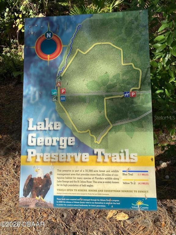 This is a map of the Lake George Preserve trails — 820 OLD BUBBLY ROAD, PIERSON, FL
