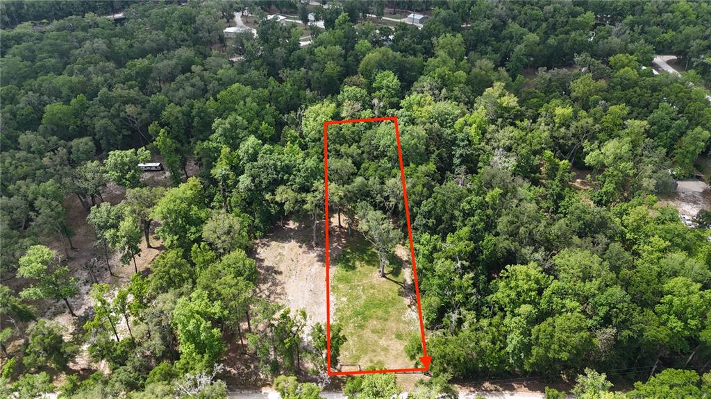 An aerial view shows a rectangular, partially cleared wooded lot outlined in red — TBD 292ND ST, BRANFORD, FL