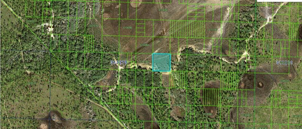 An aerial map shows a highlighted square parcel of land surrounded by undeveloped wooded terrain — N/A, FROSTPROOF, FL