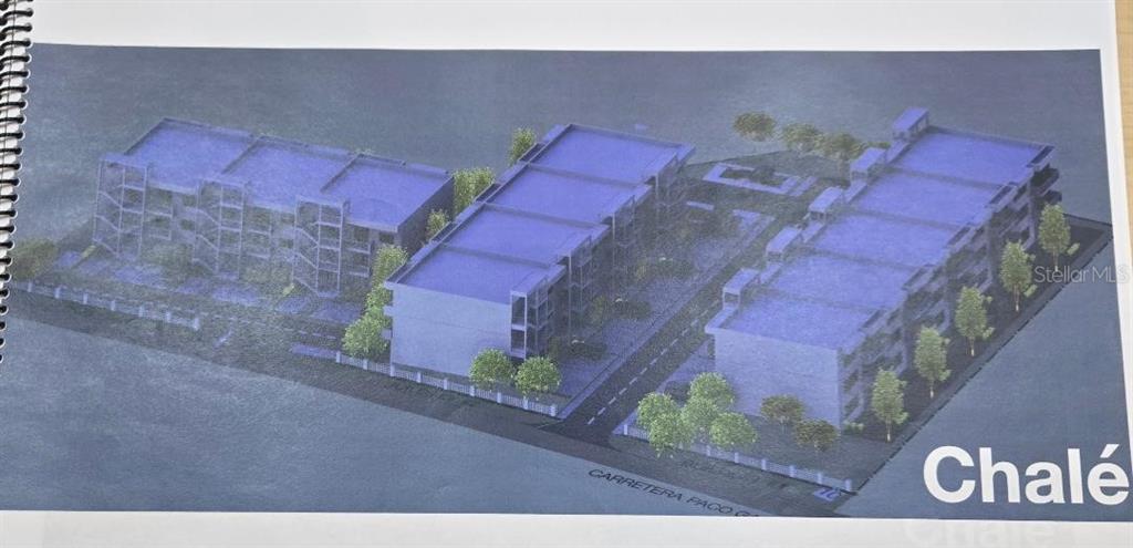 This is an architectural rendering of a multi-building residential complex with surrounding landscaping — 1 PACO GALAN, GUAYNABO, PR