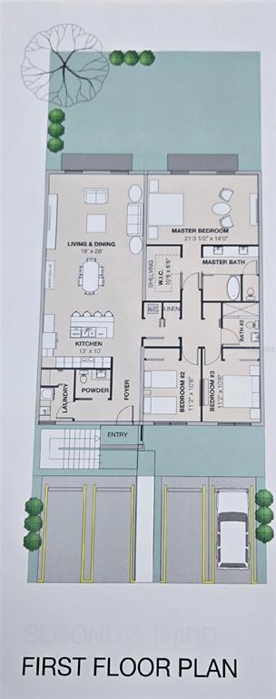This floor plan shows a residential unit with a kitchen, living area, and three bedrooms — 1 PACO GALAN, GUAYNABO, PR