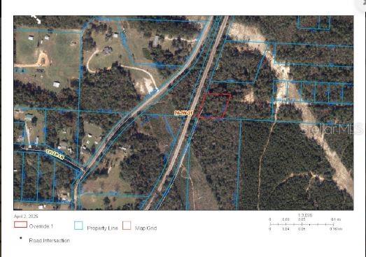 This is an aerial map showing a parcel of land outlined in red — S CHIPPER ROAD, CANTONMENT, FL