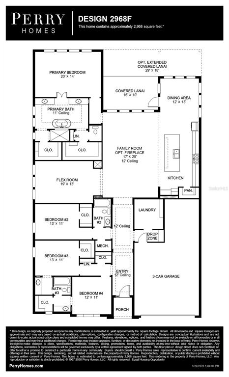 This is a floor plan for a single-story house with four bedrooms and a garage — 5591 VIBRANT VINE DRIVE, WIMAUMA, FL