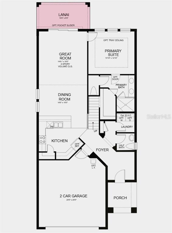 This is a floor plan for the first level of a home with a garage — 735 STEEL DRIVE, APOLLO BEACH, FL