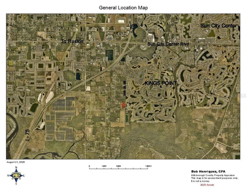 This is an aerial general location map showing the Kings Point area near I-75 — 24TH AVENUE SE, RUSKIN, FL