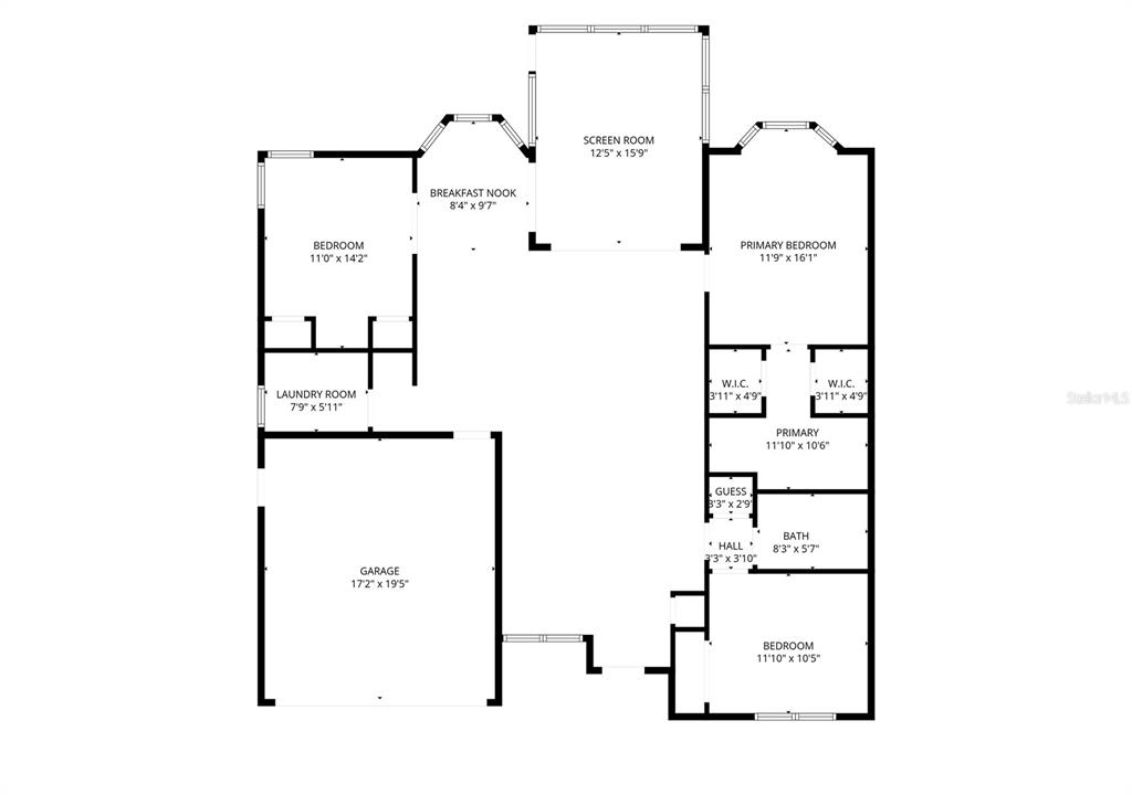 This is a floor plan showing the layout of a single-story residential home — 2235 SPRINGMEADOW DRIVE, SPRING HILL, FL