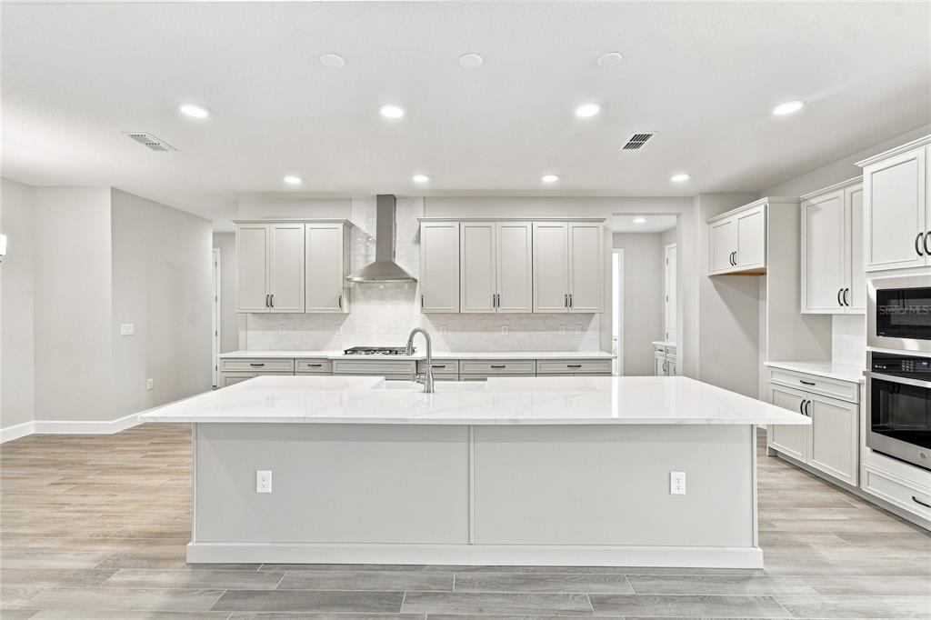 A single-story house with a stone-accented facade, a paved driveway, and a two-car garage — 3177 WOLF LAKE AVENUE, APOPKA, FL