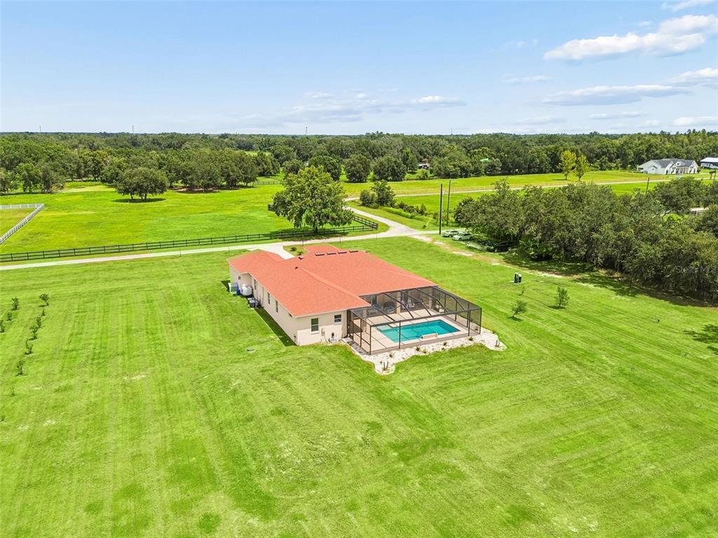 A front entrance features a red double door flanked by two large columns and lanterns — 8552 BRANDING IRON TRAIL, PLANT CITY, FL