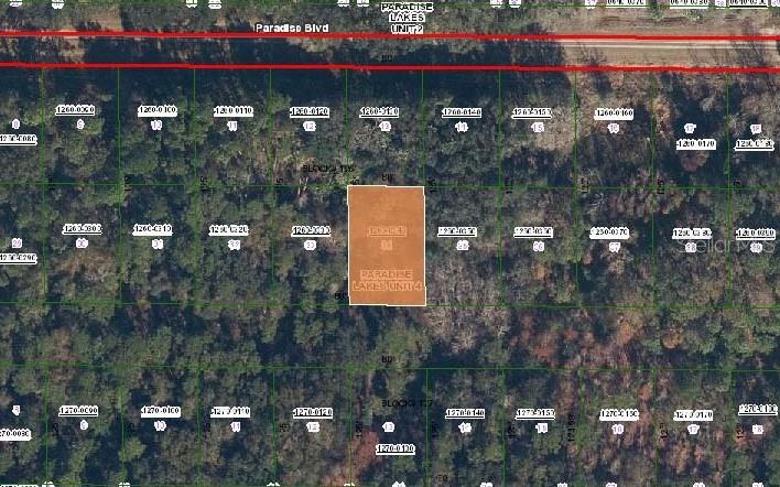 This is an aerial map showing a highlighted land parcel within a residential subdivision — 324 E EDGEWOOD DRIVE, GEORGETOWN, FL