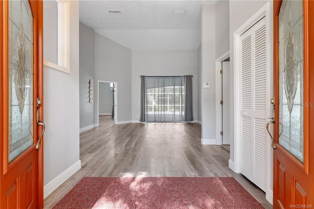 This is a floor plan of a single-story house featuring a pool and garage — 270 N GRANDVIEW AVENUE, HERNANDO, FL