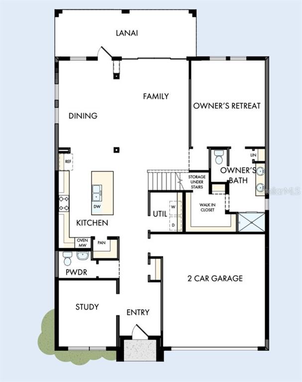 This is a floor plan for the first level of a residential home — 5147 CREEK SAND DRIVE, APOLLO BEACH, FL