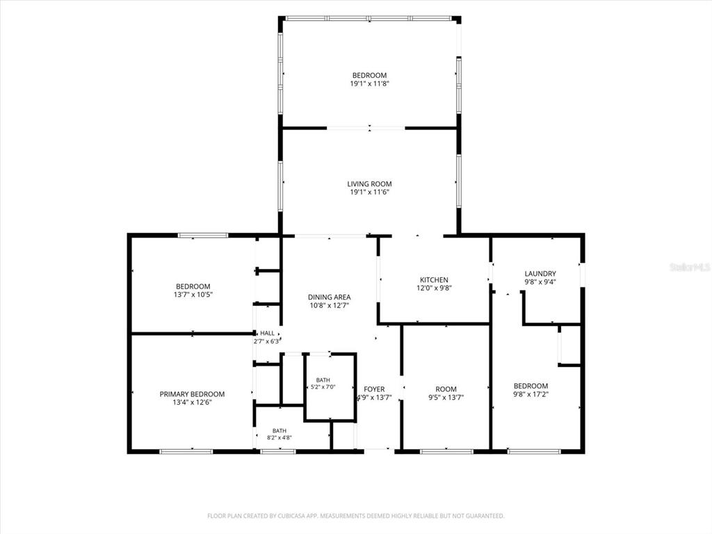 This is a floor plan showing a multi-bedroom residential layout with a central living area — 2403 DUKE LN, PORT CHARLOTTE, FL
