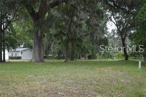 A grassy lot features several large trees with Spanish moss and a distant white house — LOT 23 BLK D STRATFORD COURT, WILDWOOD, FL