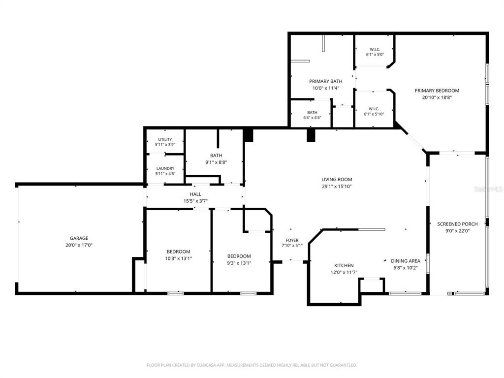 This is a floor plan showing the layout of a house with a garage and porch — 20150 RAGAZZA CIRCLE UNIT 102, VENICE, FL