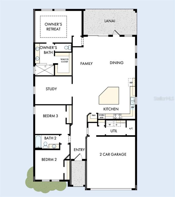 This is a floor plan for a single-story home with a two-car garage — 5157 CREEK SAND DRIVE, APOLLO BEACH, FL