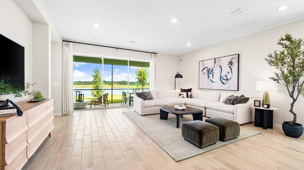 This image is a design selection board displaying various tile, carpet, countertop, and cabinet finishes — 13610 CORNERSTONE WAY, PARRISH, FL