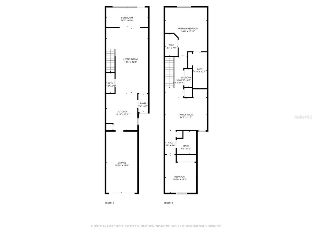 This is a two-story floor plan showing the layout and dimensions of the home's rooms — 2208 LACEFLOWER DRIVE, BRANDON, FL