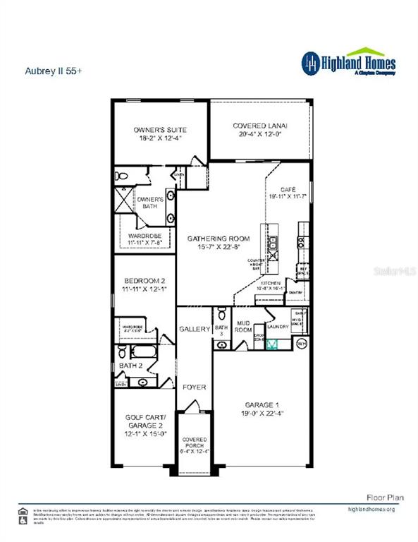 This is a floor plan for a house featuring an owner's suite, two garages, and a lanai — 7636 SW 6TH LOOP, OCALA, FL