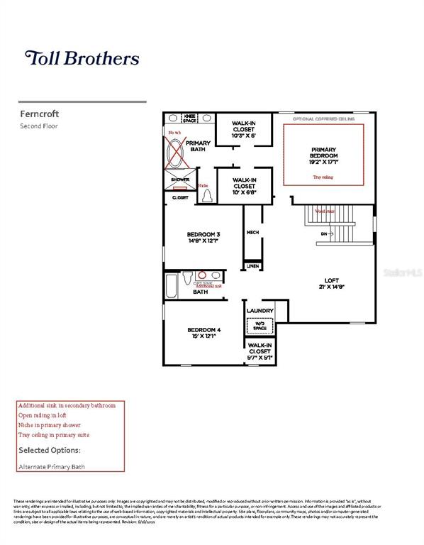 This is a floor plan for the second level of a house featuring four bedrooms — 2662 FIDDLE LEAF LOOP, APOPKA, FL