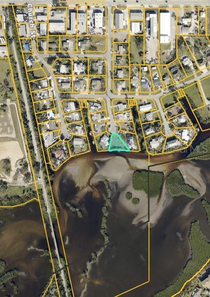 An aerial map shows a residential lot highlighted in blue along a waterfront area — 808 SUNCREST DRIVE, NOKOMIS, FL